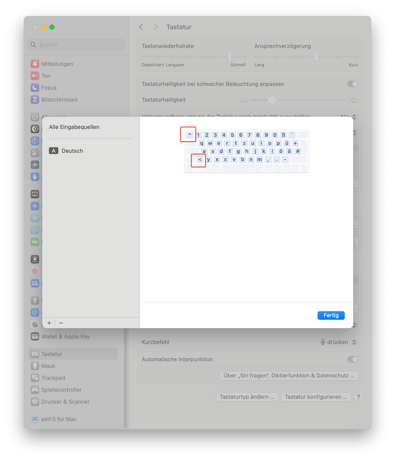 macOS Settings fixed keyboard type layout